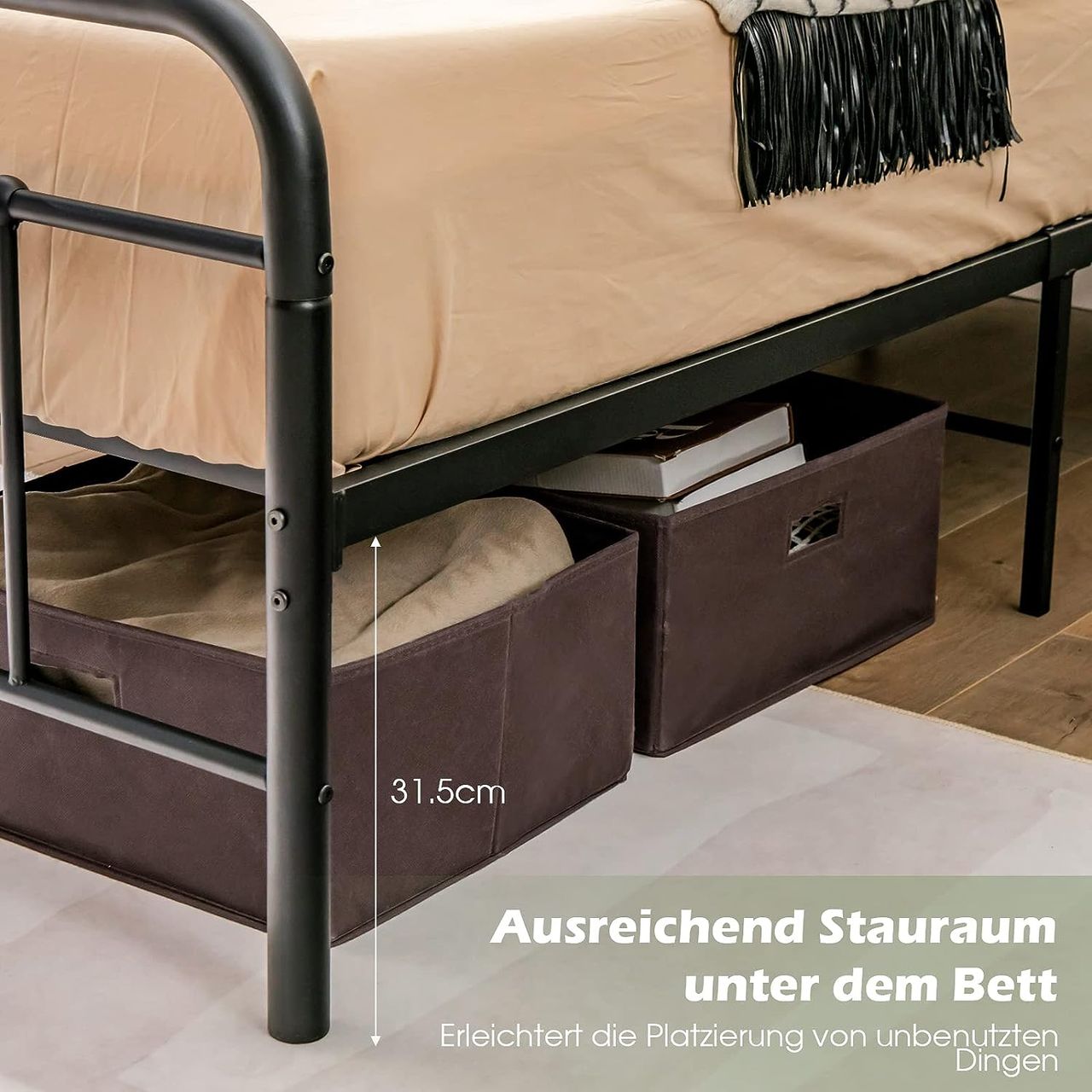 Costway COSTWAY Metallbett Bettrahmen für 200 x 160 cm Matratze