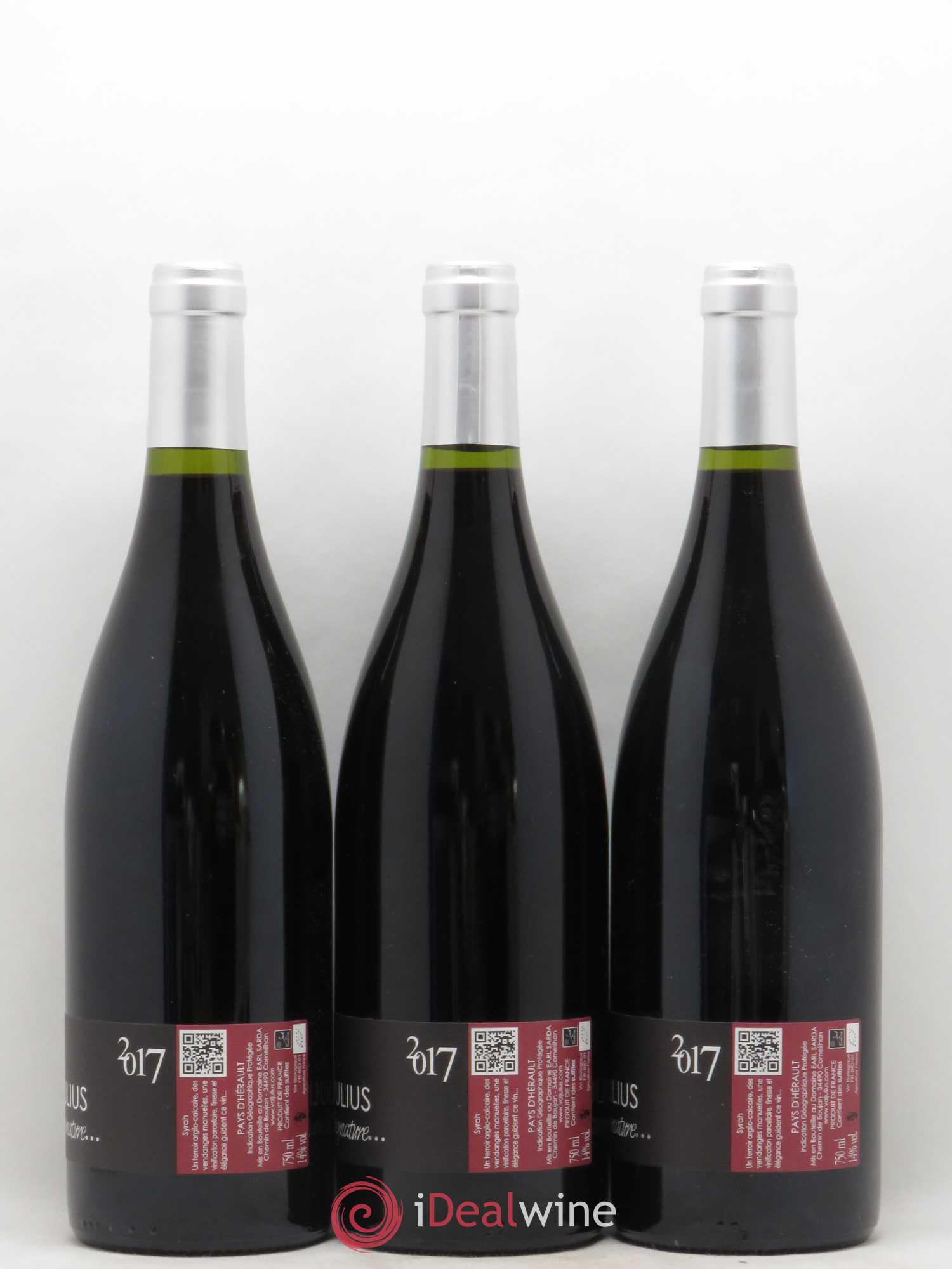 IGP Pays d'Hérault (Vin de Pays de l'Hérault) Valjulius Signature J Et B Sarda 2017 - Lot de 3 Bouteilles