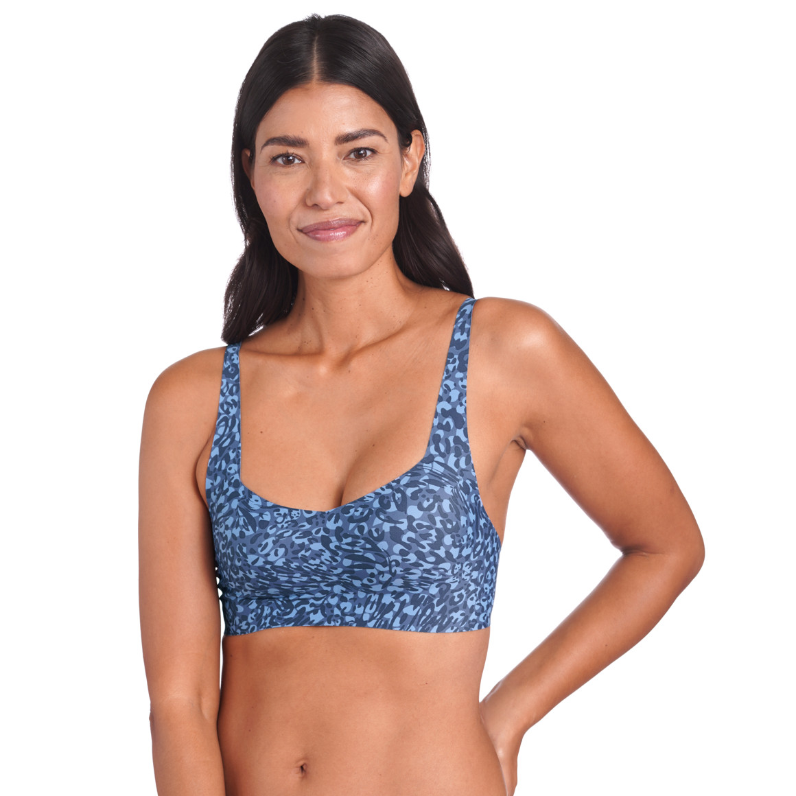 Damen Seamless-Bustier mit Animal-Print