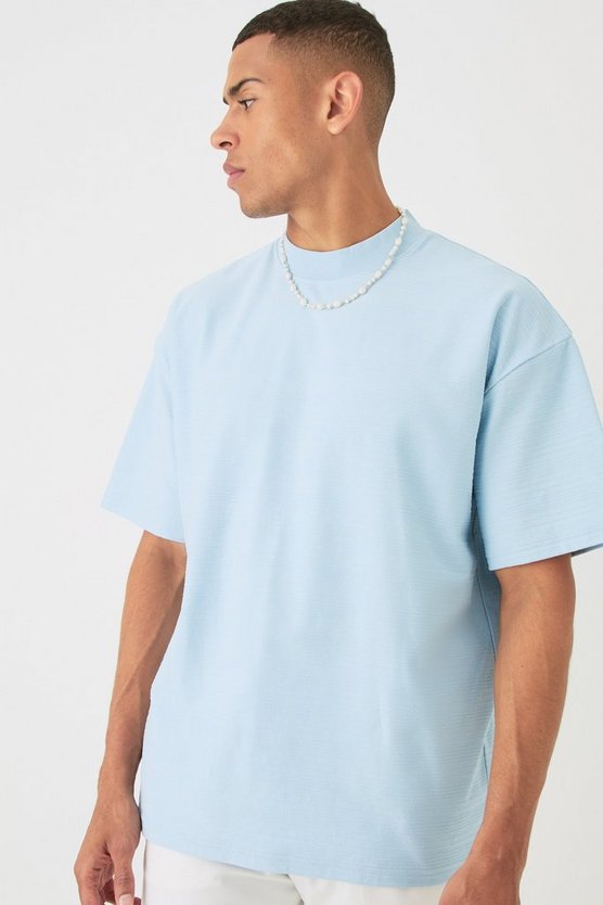 Gestreiftes Oversize Jacquard T-Shirt