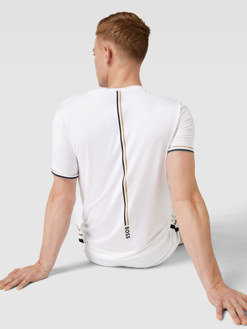 T-Shirt mit Label-Print in weiß