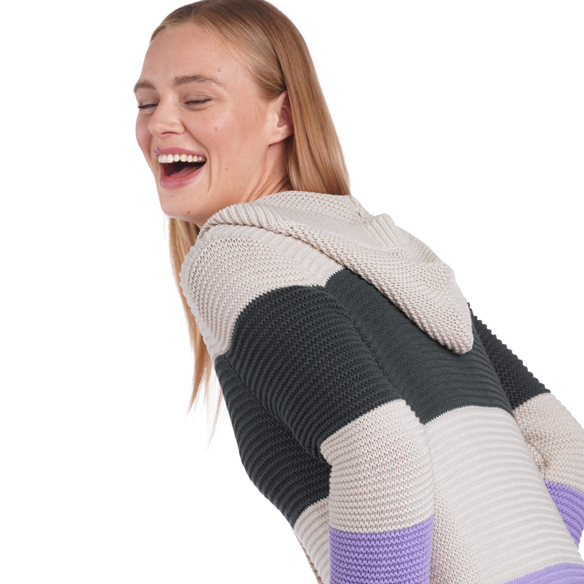 Damen Strickjacke mit Blockstreifen