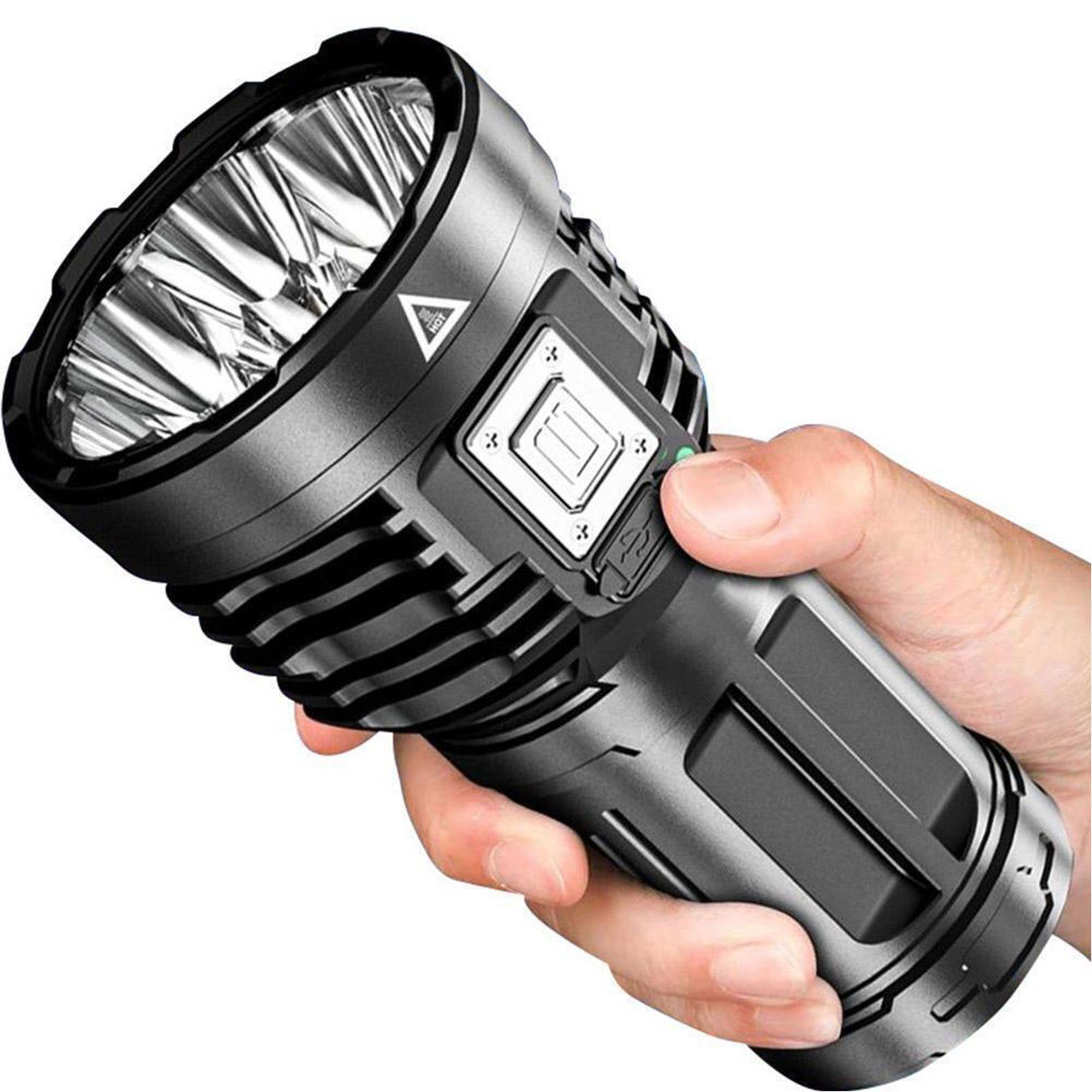 meeteu LED Taschenlampe Super Bright 12000000LM Torch (8 LED Flashlight, USB Rechargeable), Tactical Lights