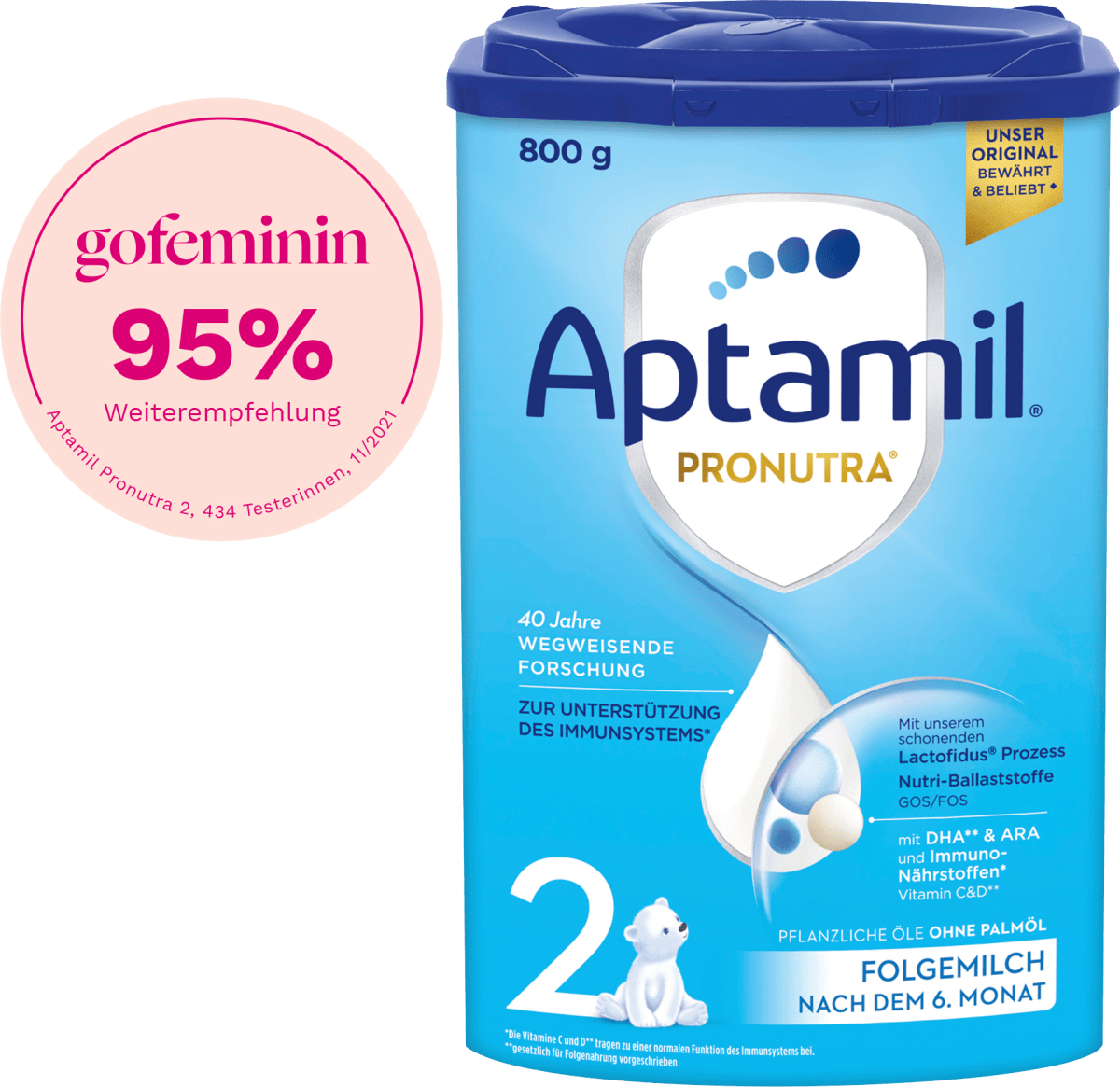 Folgemilch 2 Pronutra nach dem 6. Monat, 800 g