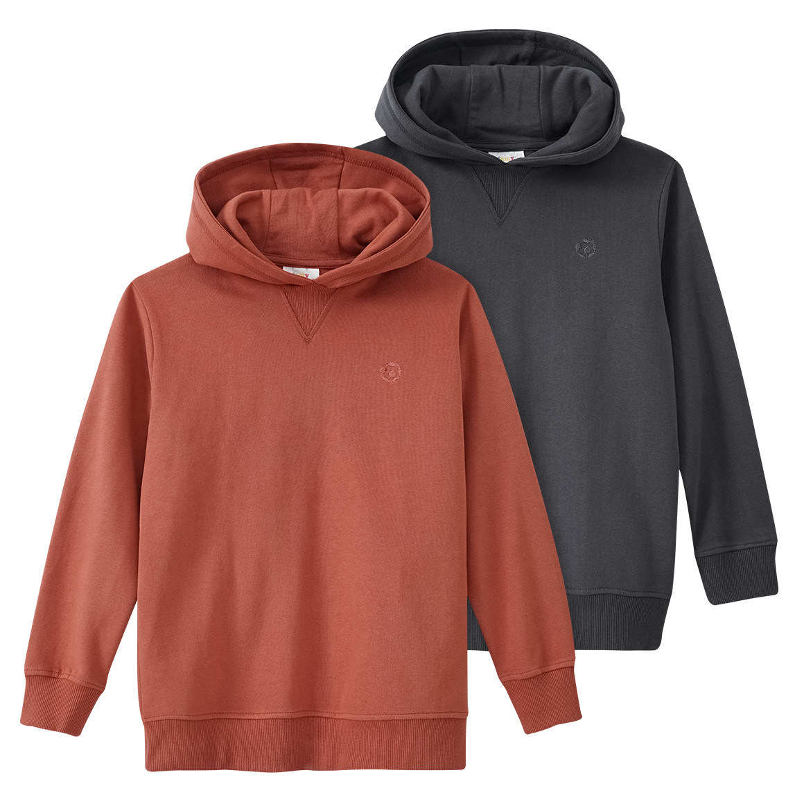 2 Jungen Hoodies mit Fußball-Stickerei