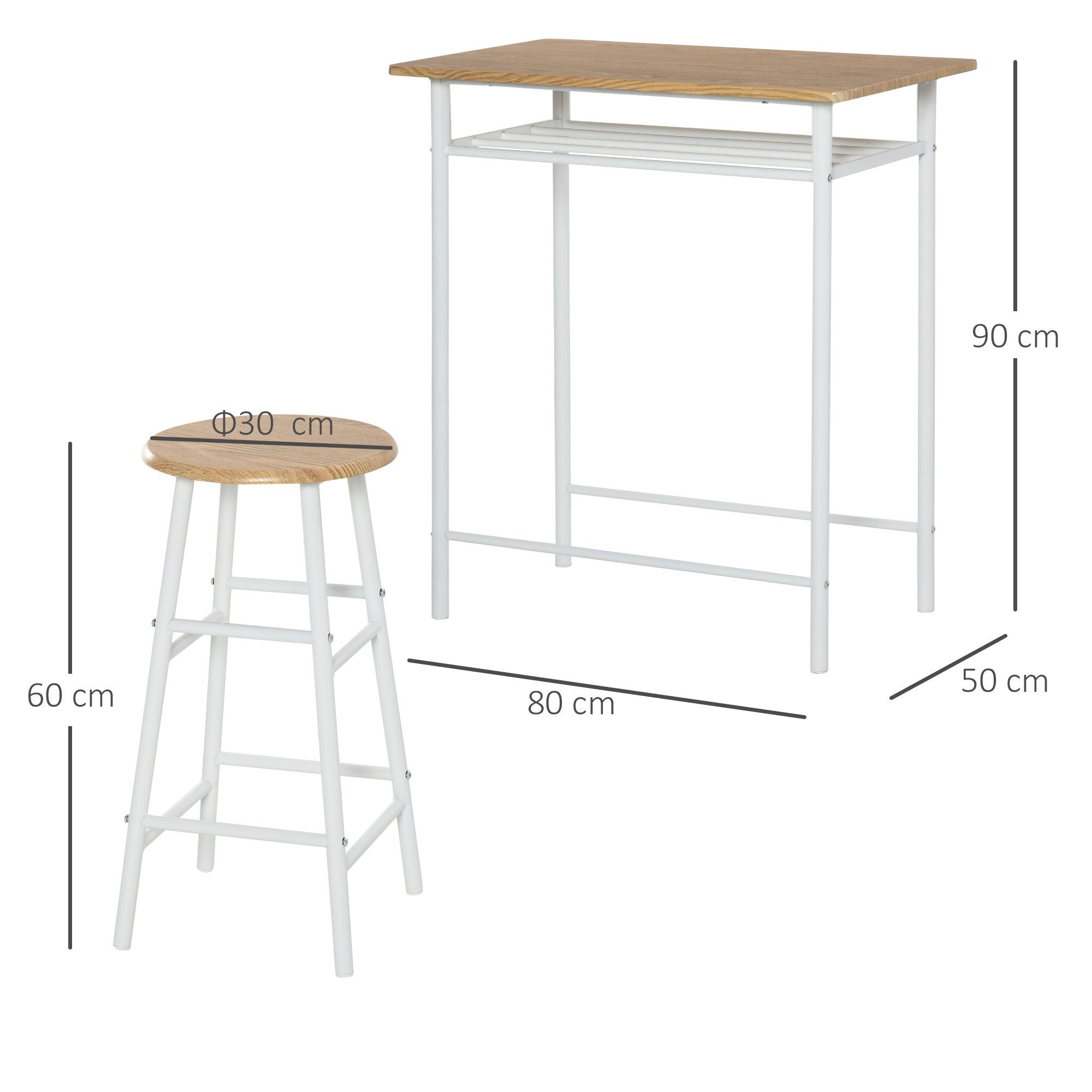 HOMCOM Bargruppe Bartisch-Set