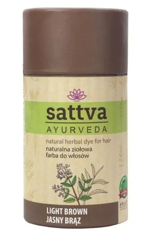 Φυσική φυτική βαφή μαλλιών Sattva Ayurveda, ανοιχτό καφέ