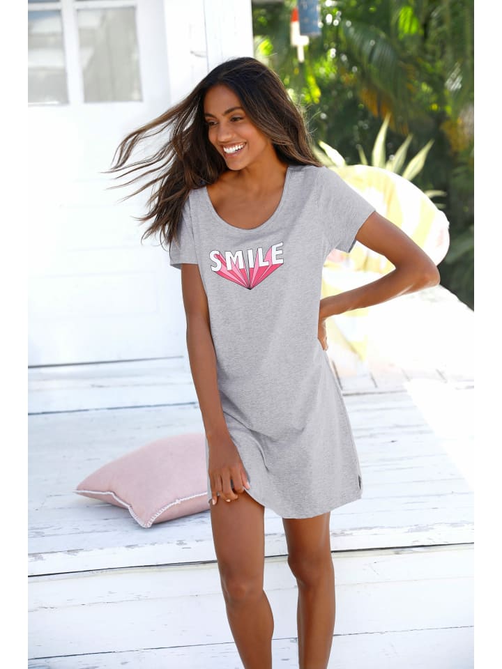Buffalo Sleepshirt in grau-meliert-bedruckt günstig kaufen 32/34