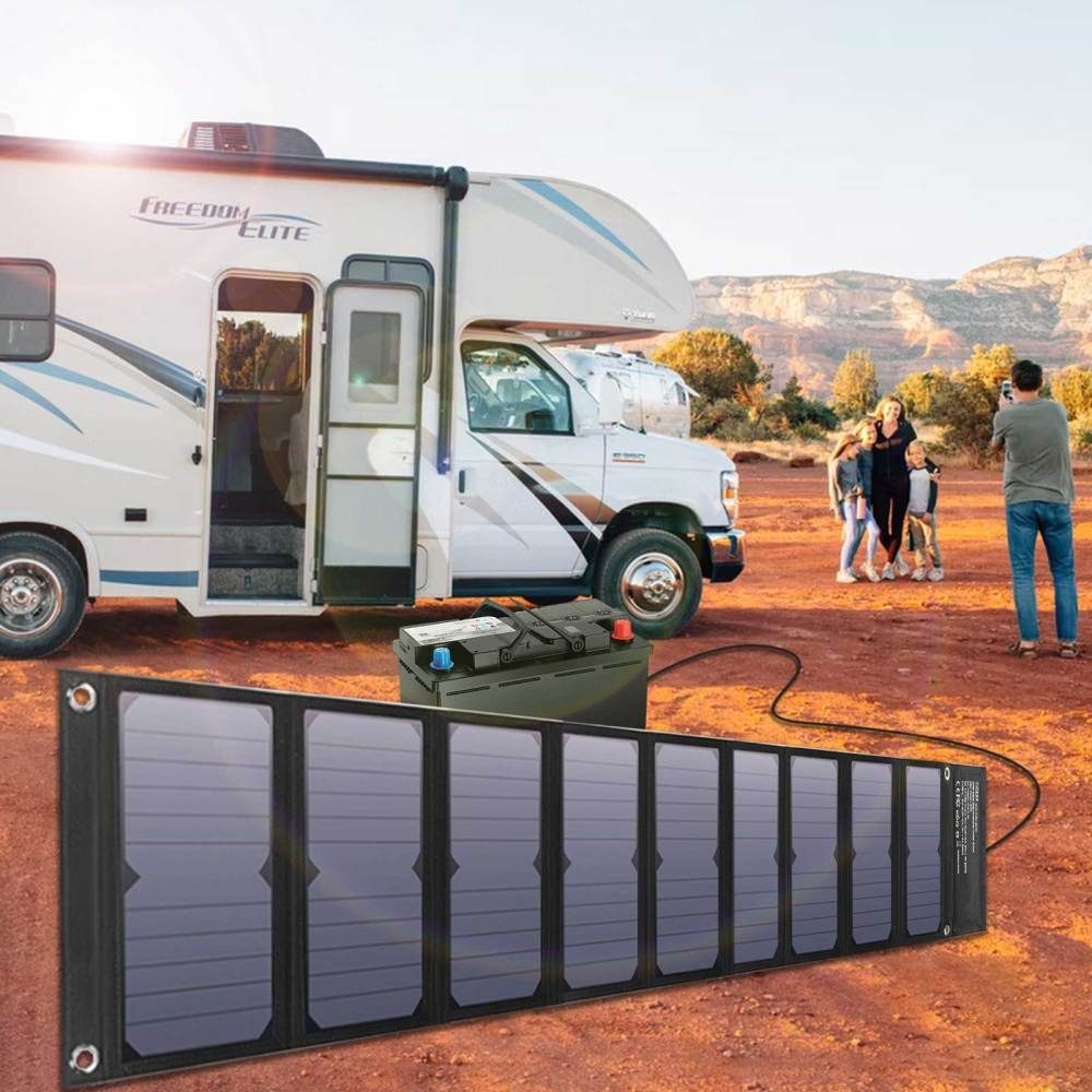 GLIESE Solarmodul 60W Faltbares Solarpanel Solarladegerät Solarmodul für Iphone laptop, Monokristallin