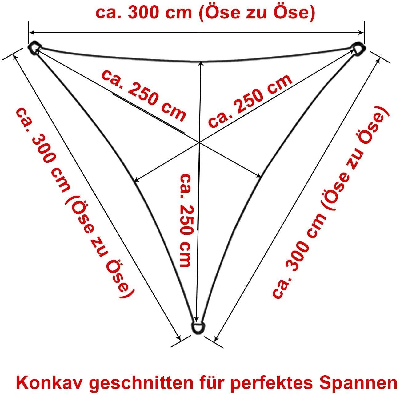 Woltu Sonnensegel, Sonnensegel Windschutz dreieck grau