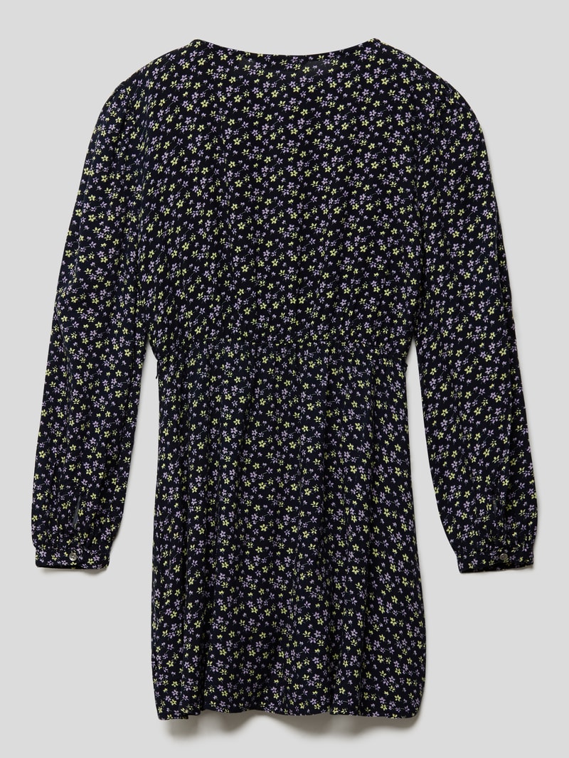 Kleid mit floralem Allover-Muster in marineblau
