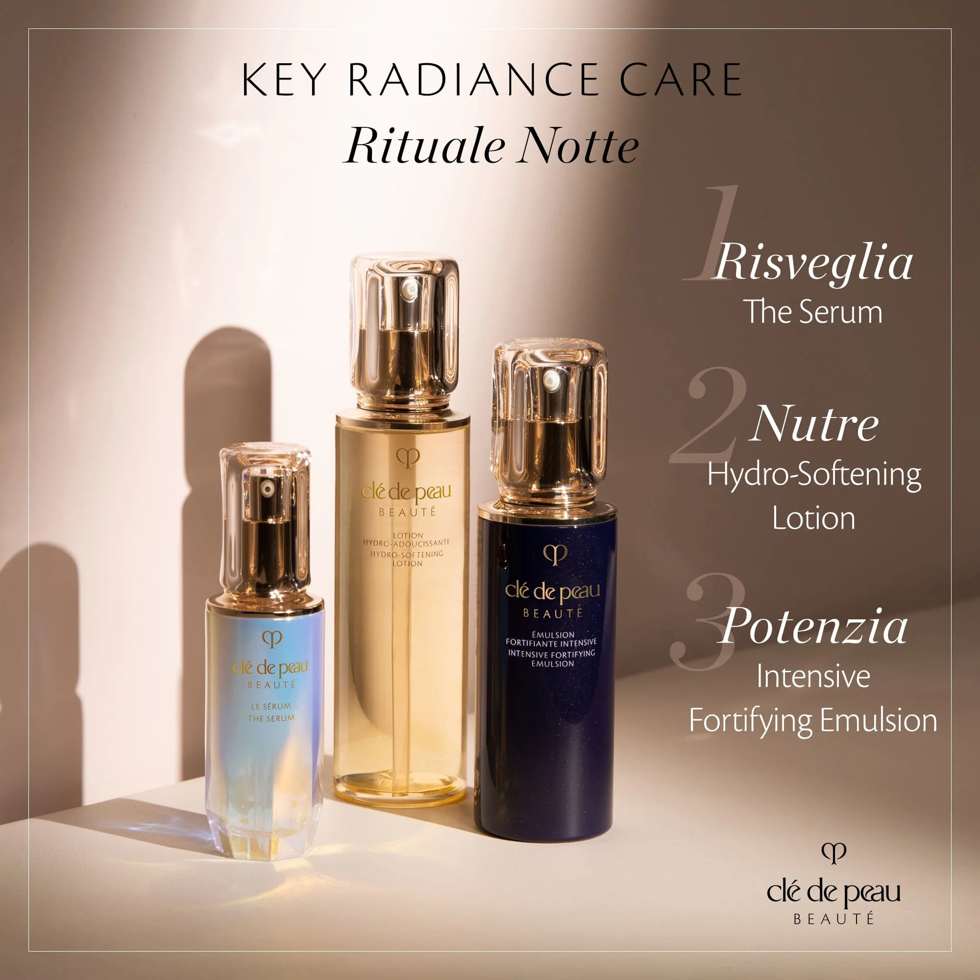 Key Radiance Care Emulsão Fortificante Intensiva - Tratamento facial noturno global, fluido facial com efeito global