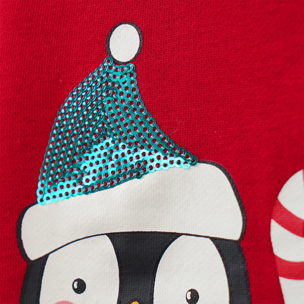Mädchen Weihnachtssweatshirt mit Applikation rot