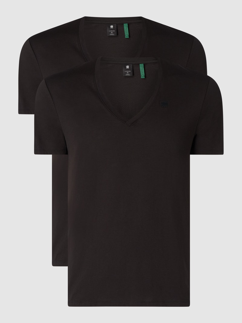 Regular Fit T-Shirt im 2er-Pack in schwarz