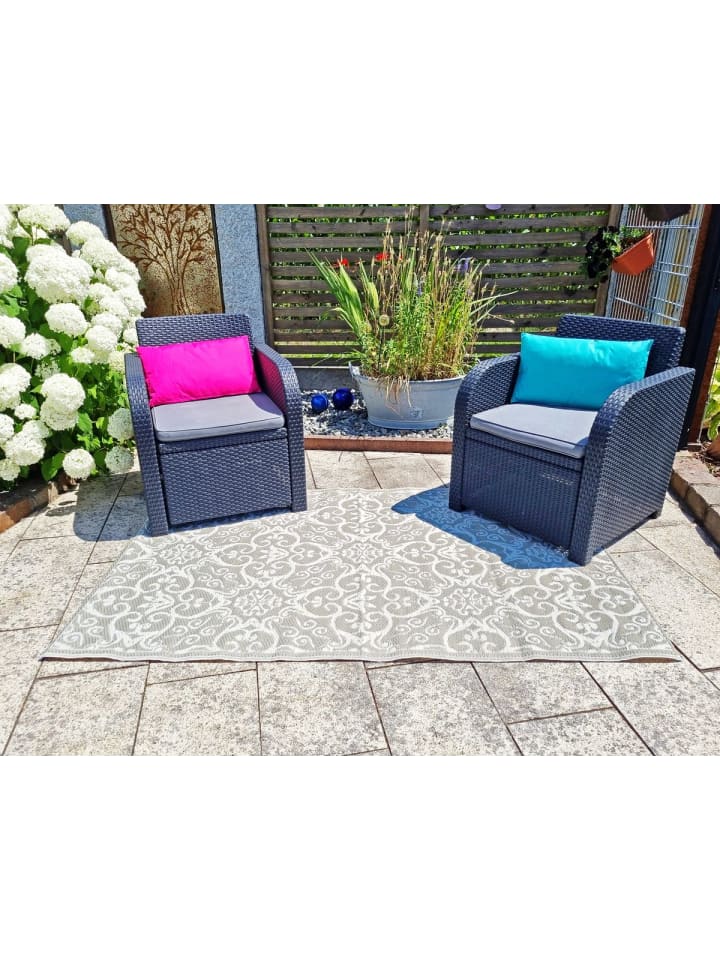 JACK Outdoor Teppich 120x180cm In- & Outdoor in Ornamente Taupe günstig kaufen 120x180cm