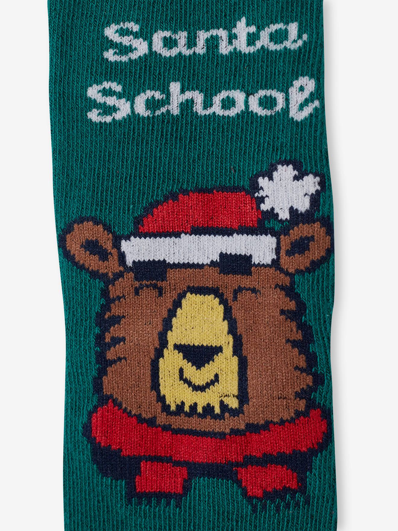 Coffret noël sweat blason et chaussettes garçon gris chiné