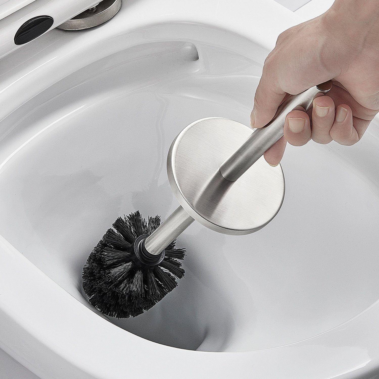 Auralum WC-Garnitur Edelstahl Toilettenbürste WC-Bürstenhalter Garnitur Wandhalter Bürste, Wandhalter Bürste Klobürste mit Wandbefestigung