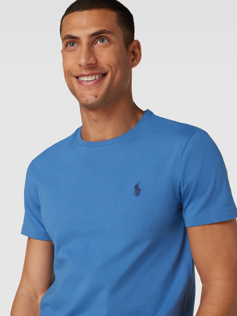 T-Shirt in Melange-Optik in rauchblau