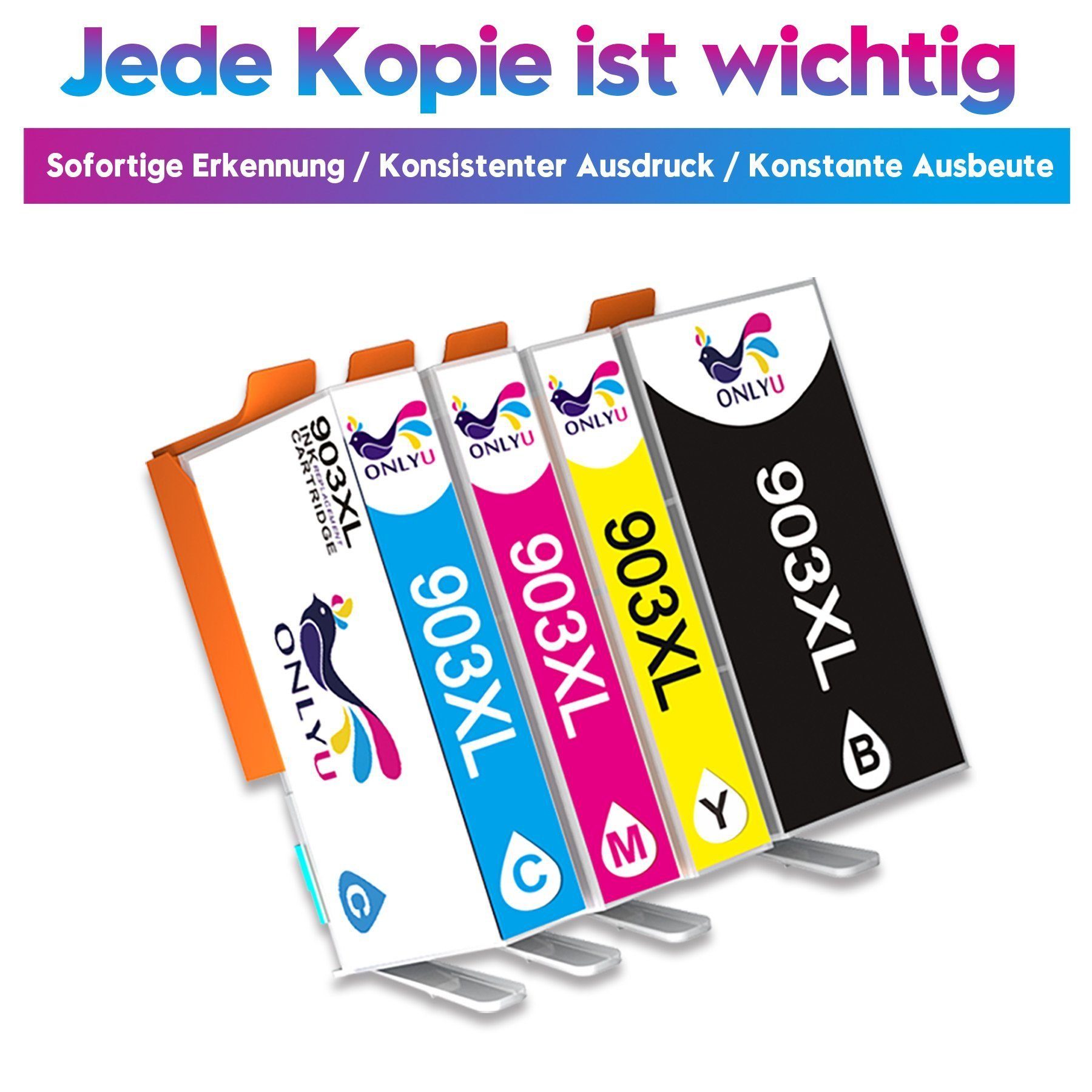 ONLYU 903XL für HP 6950 6960 6961 6963 6965 6968 6970 6974 6975 6976 6978 Tintenpatrone (0-tlg)