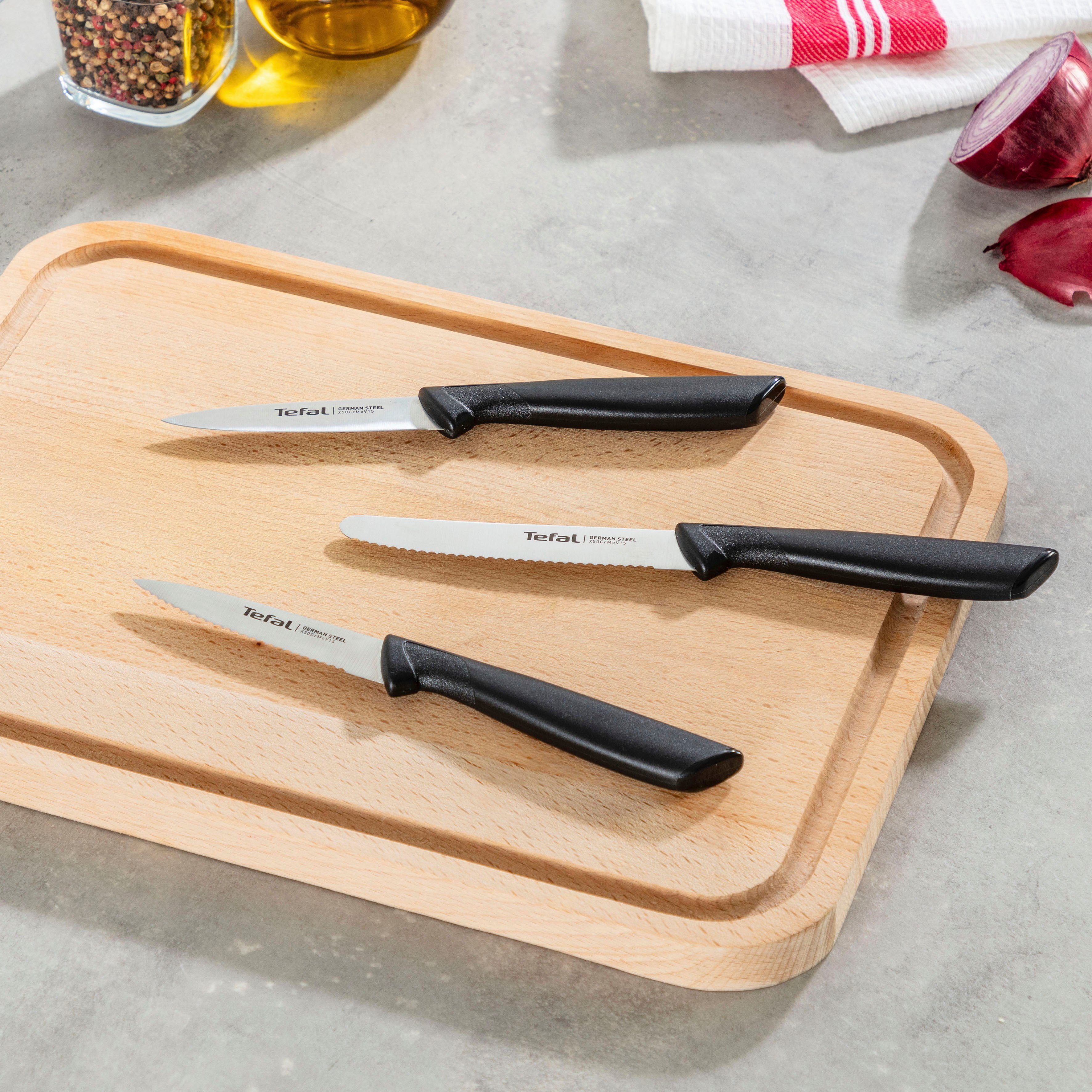 Tefal Messer-Set K2733S Colorfood (Set, 3-tlg), Edelstahl, korrosionsbeständig, ergonomisch, sicher