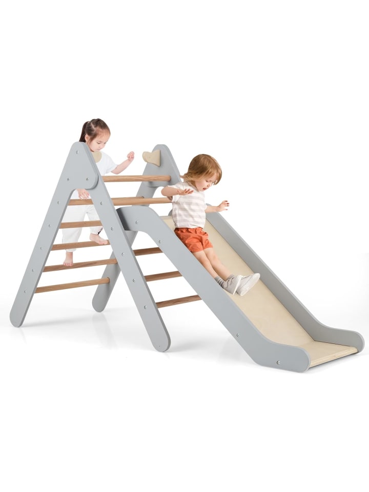COSTWAY Kletterdreieck mit Rutsche in Grau günstig kaufen onesize
