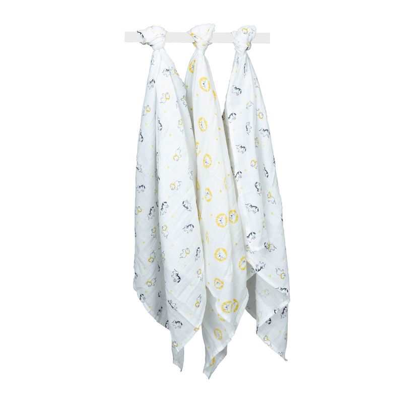 Lot de 3 langes coton bio Pluche et pompon