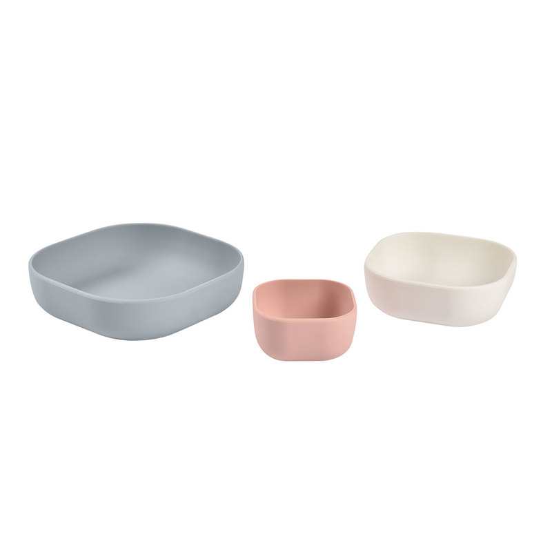 Lot de 3 bols gigogne en silicone rose Beaba