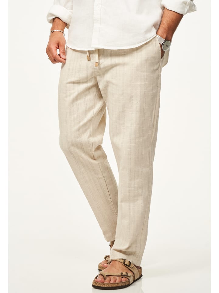 DAILY COTTON Leinenhose - im Chinohosen Stil mit Gummibund in Stone günstig kaufen