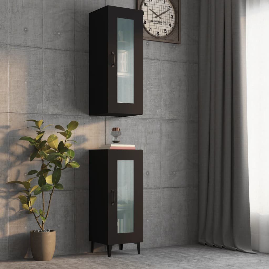 Tapferer Ping Anrichte Hängeschrank Schwarz 34,5x34x90 cm (1 St)