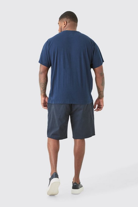 Plus lockere dunkelblaue Shorts