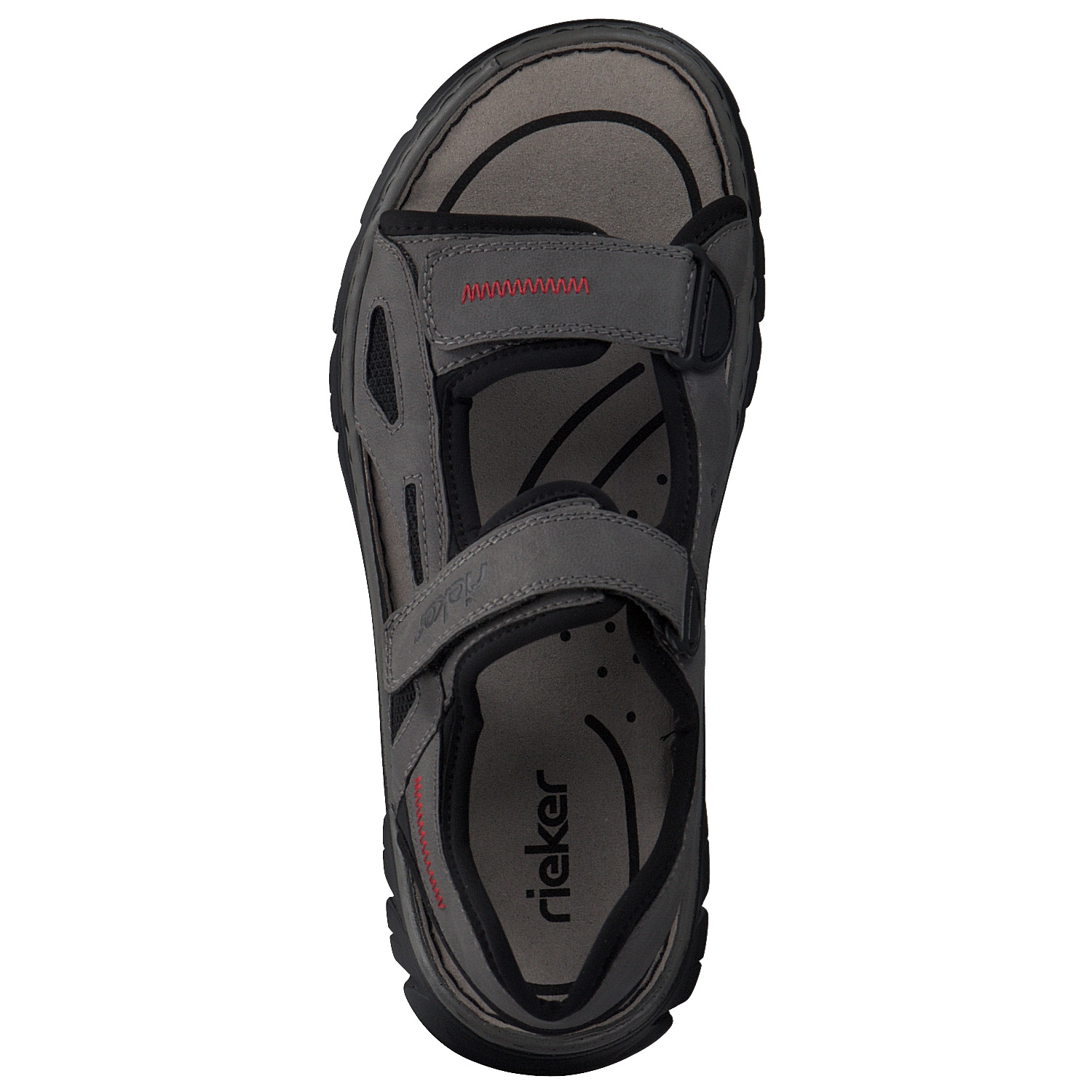 Rieker 26752, Klassische Sandalen, Herren, cenere/black/schwarz
