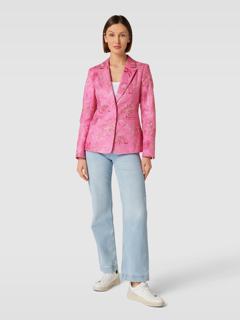 Blazer mit Allover-Print in pink