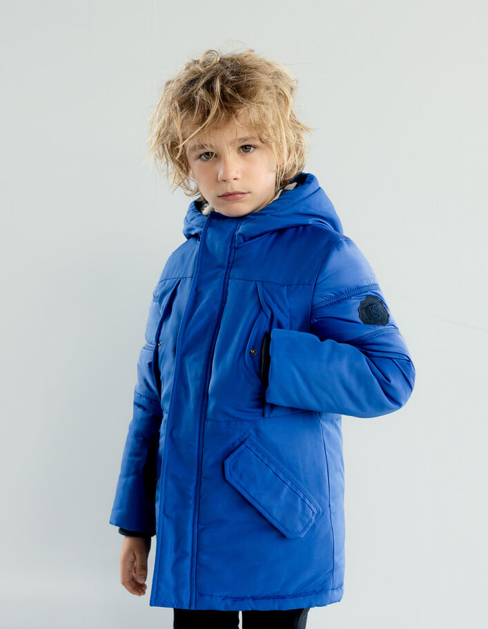 Parka bleu électrique détails matelassés garçon