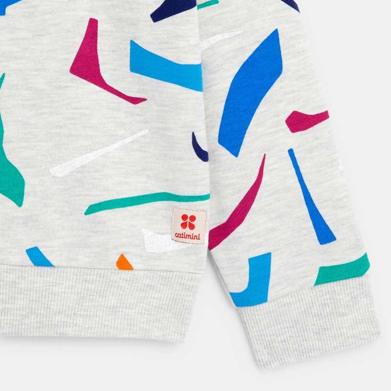 Sweat garçon molleton inspiration terrazo beige Catimini