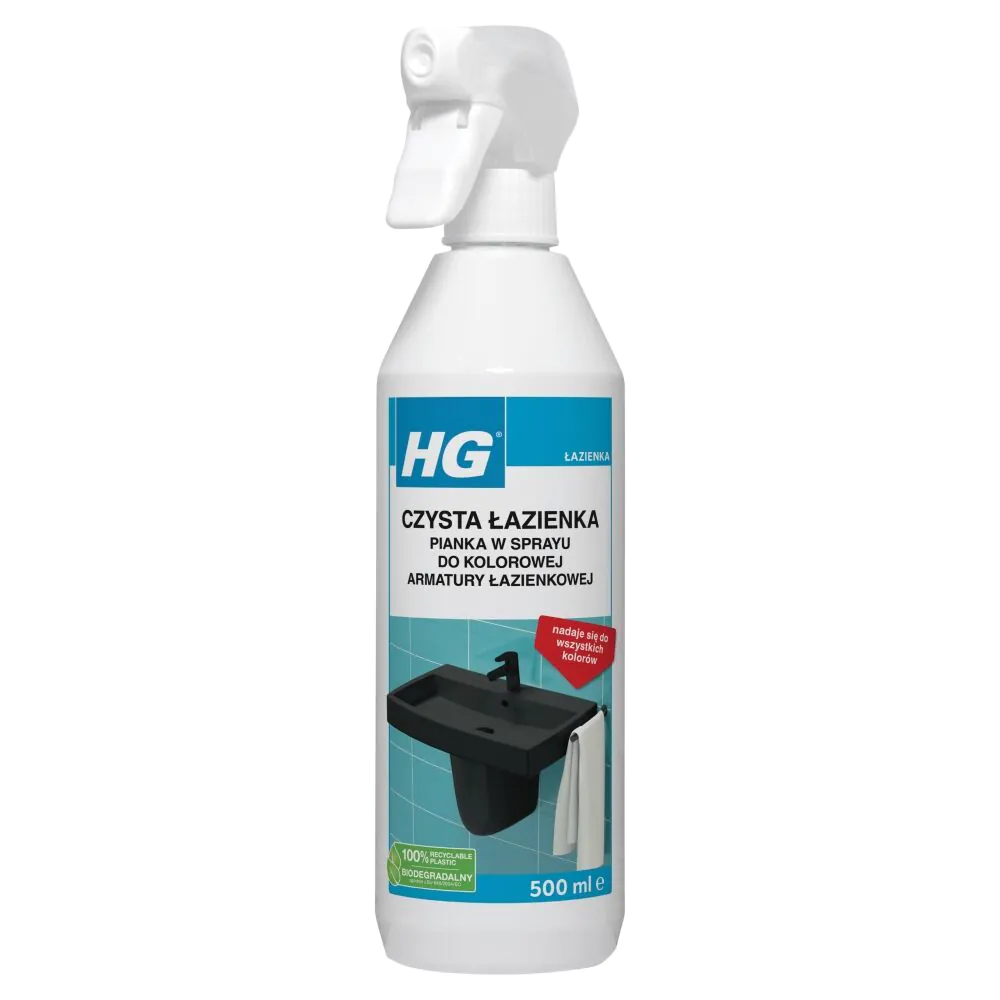 HG Clean Bathroom - purškiamos putos spalvotai vonios kambario įrangai 500 ml