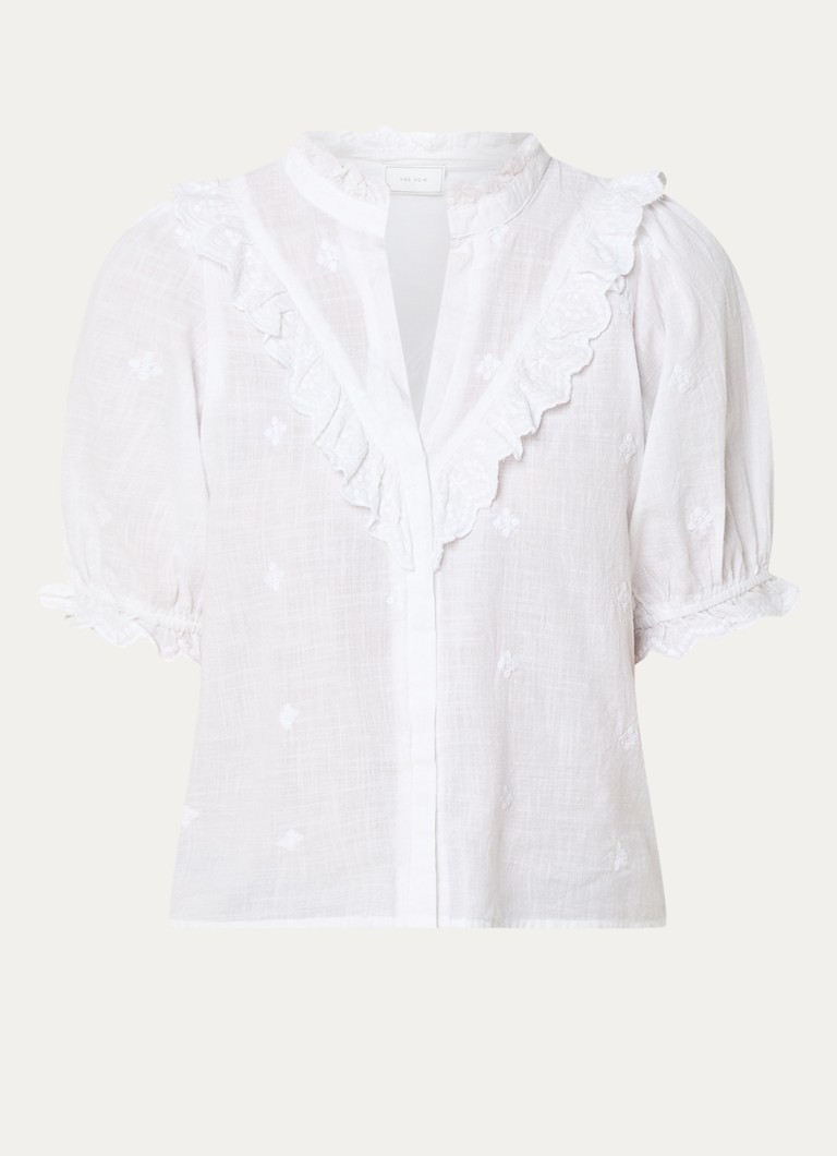 Neo Noir Manet blouse with embroidery and ruffles