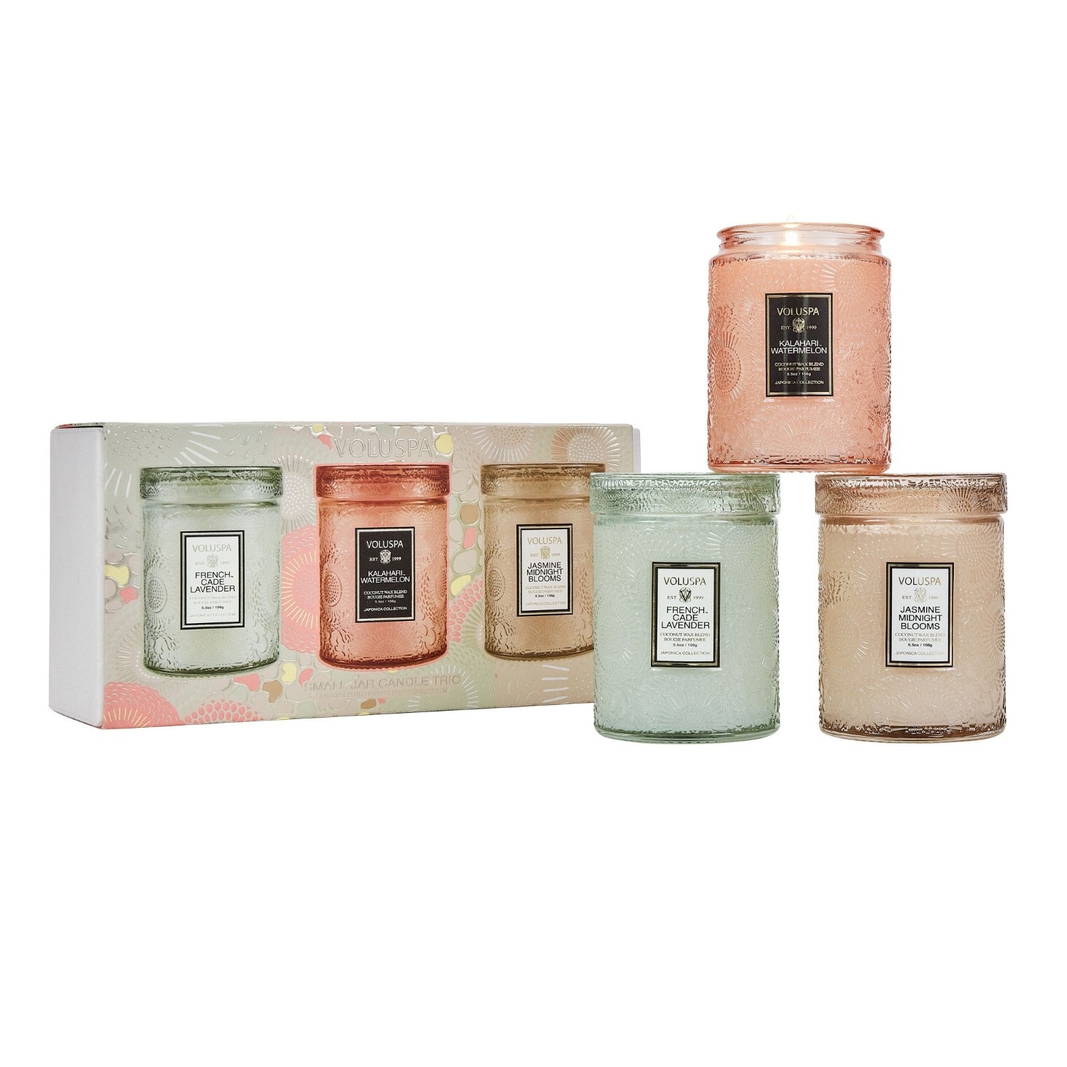 VOLUSPA Japonica Spring Home Refresh сет од три мале тегле