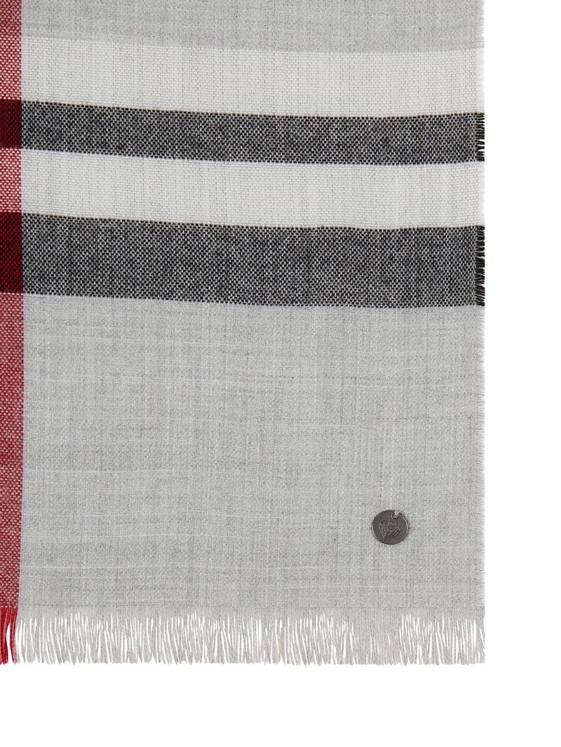 Schal mit Tartan-Karo in mittelgrau