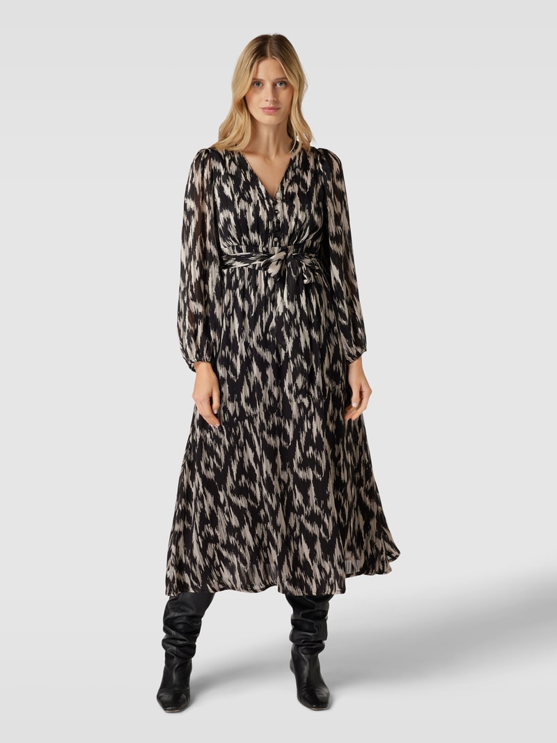 Midikleid mit Bindegürtel Modell 'Louise Cheer Vibe' in black