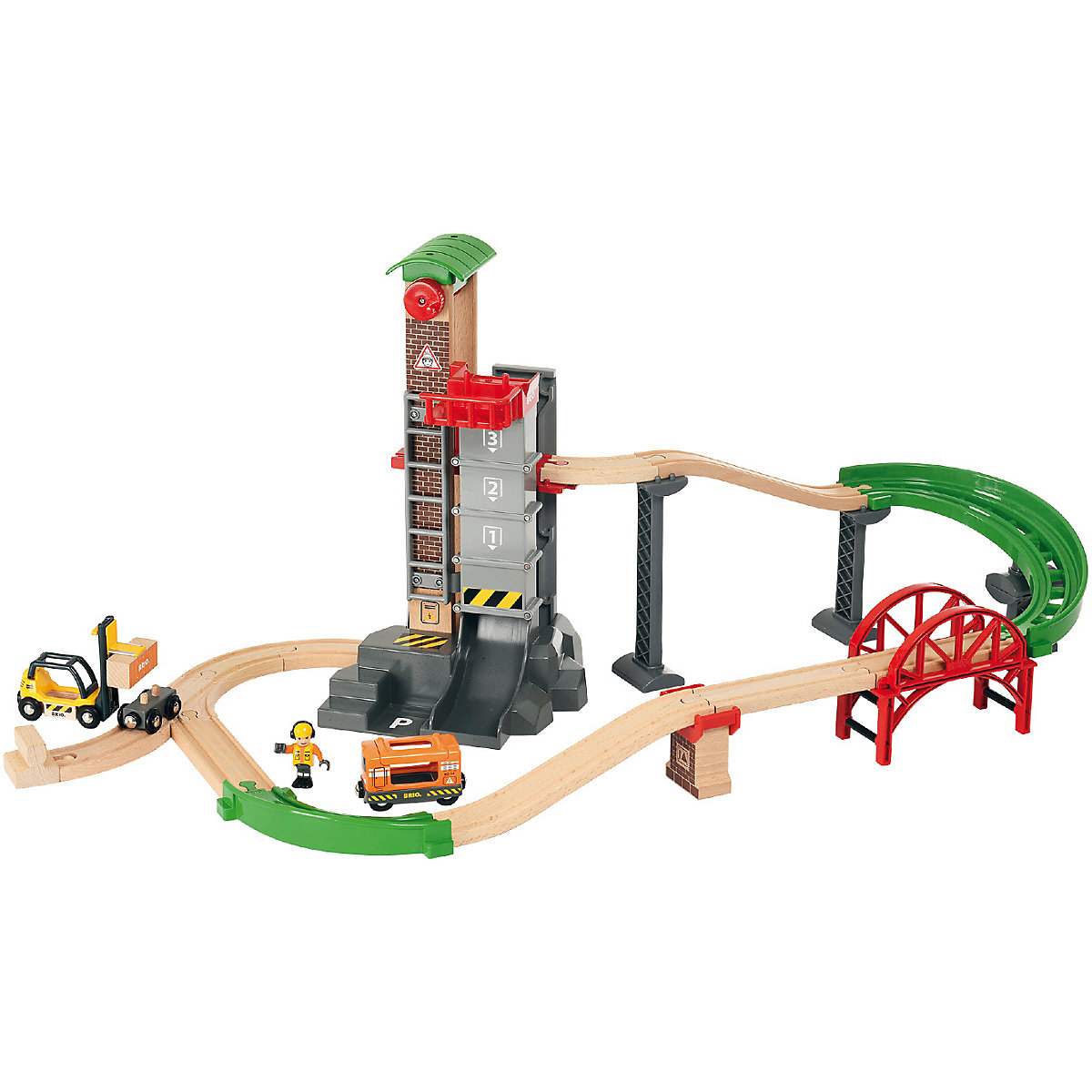 Großes Lagerhaus-Set mit Aufzug