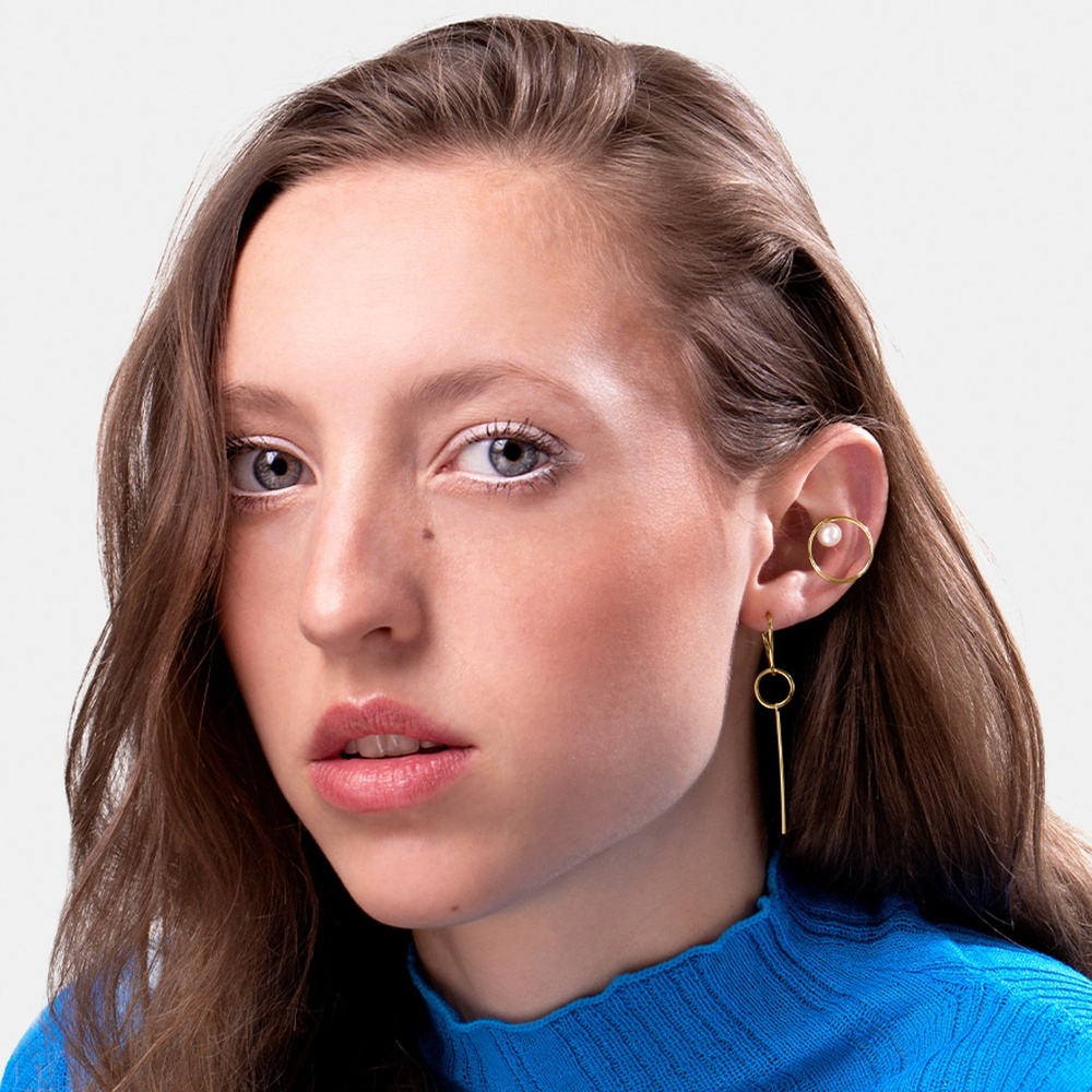 Valeria Boucles d'oreilles à fermoir à poussette 375 Or jaune Boucles d'oreilles