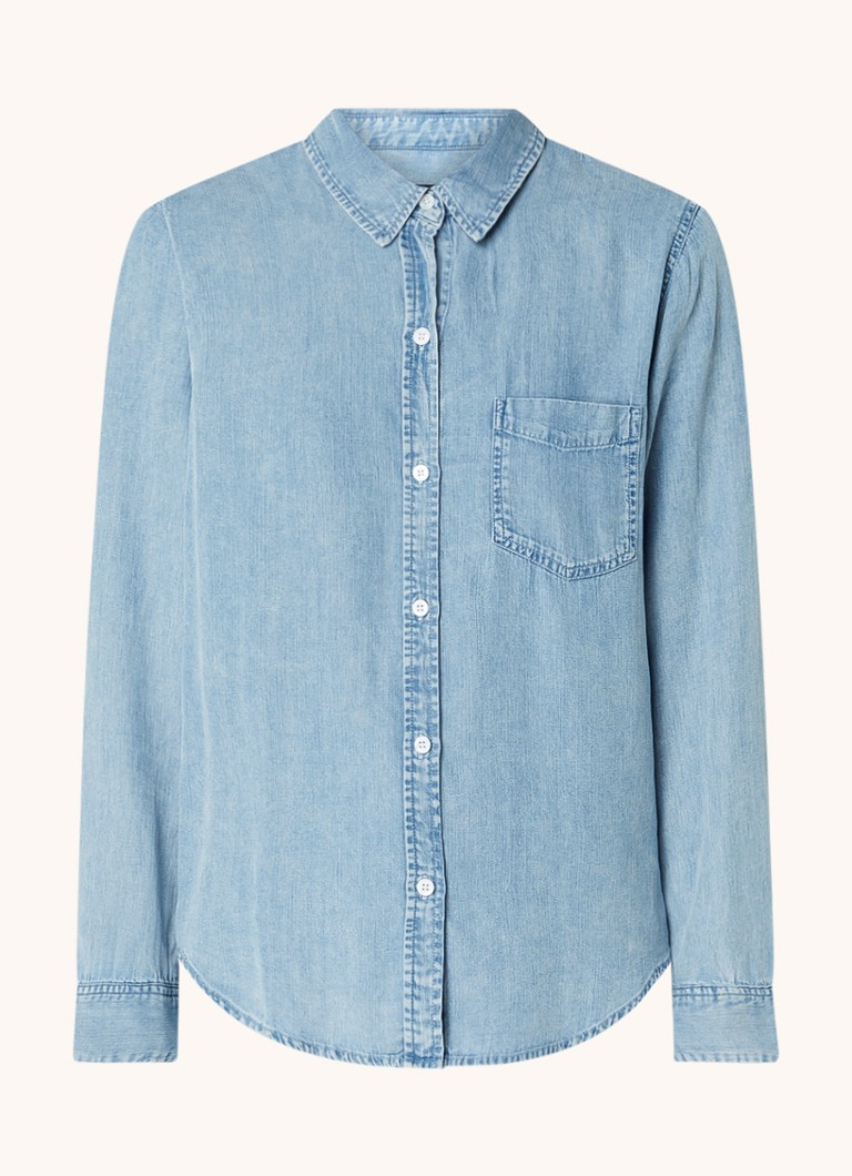 Blusa Rails Ingrid em chambray com bolso no peito