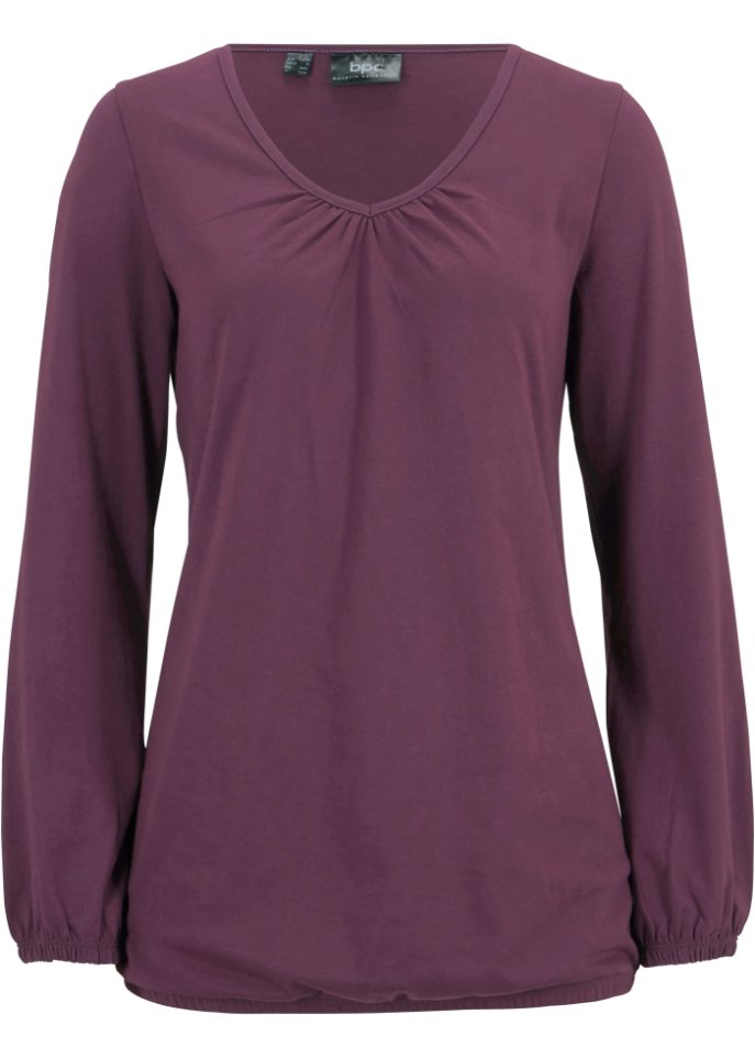 Baumwoll Langarmshirt mit Gummizug