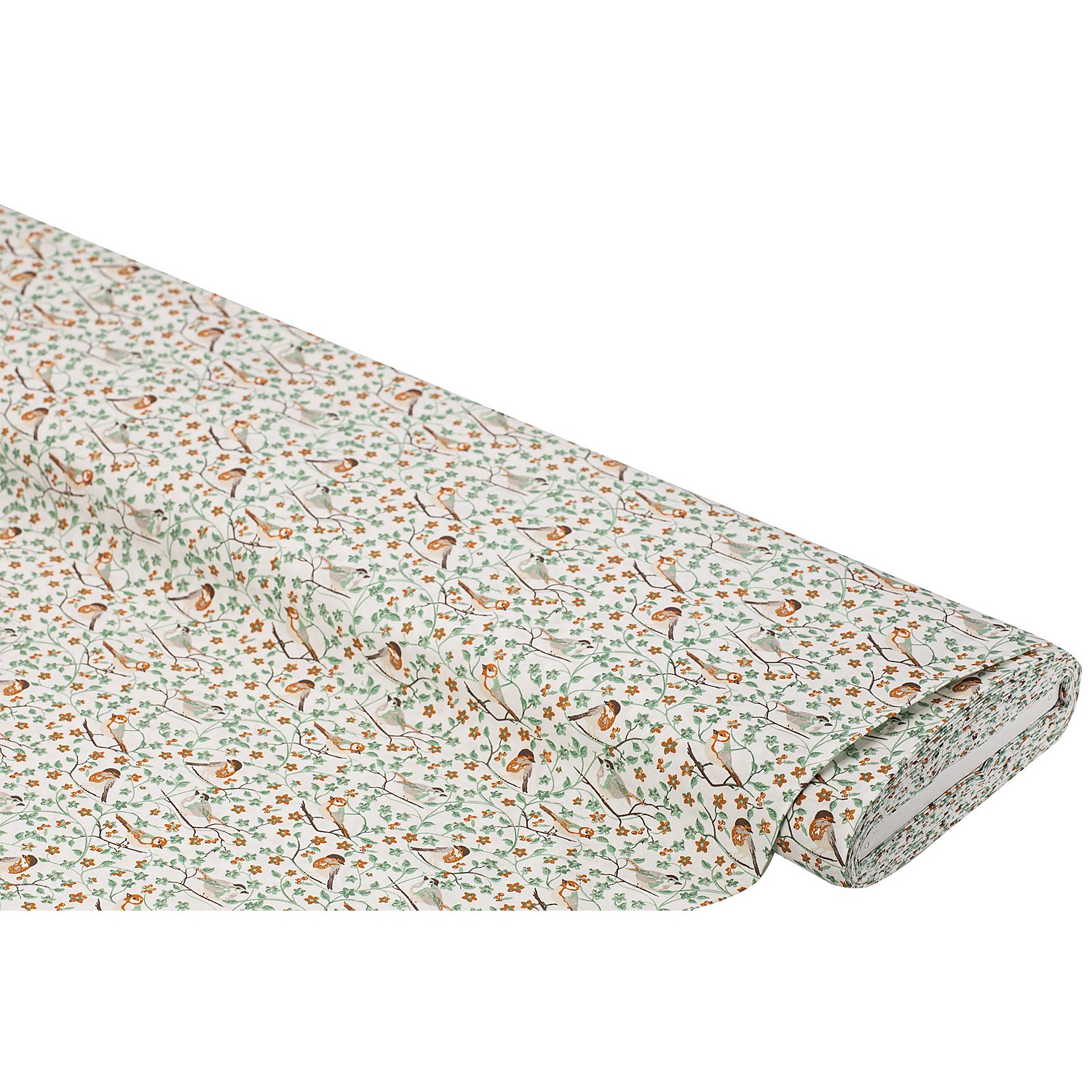 Baumwollstoff Vögel & Blüten 