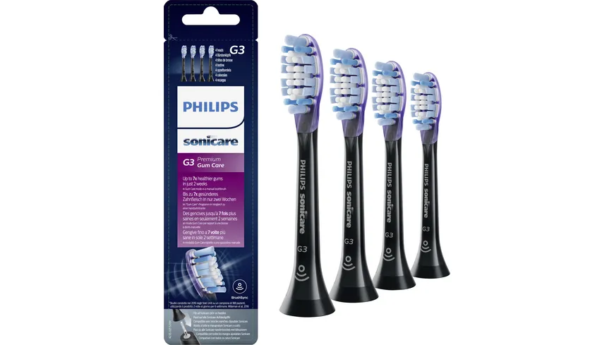 PHILIPS Sonicare Zahnbürstenköpfe G3 Premium Gum Care Schwarz