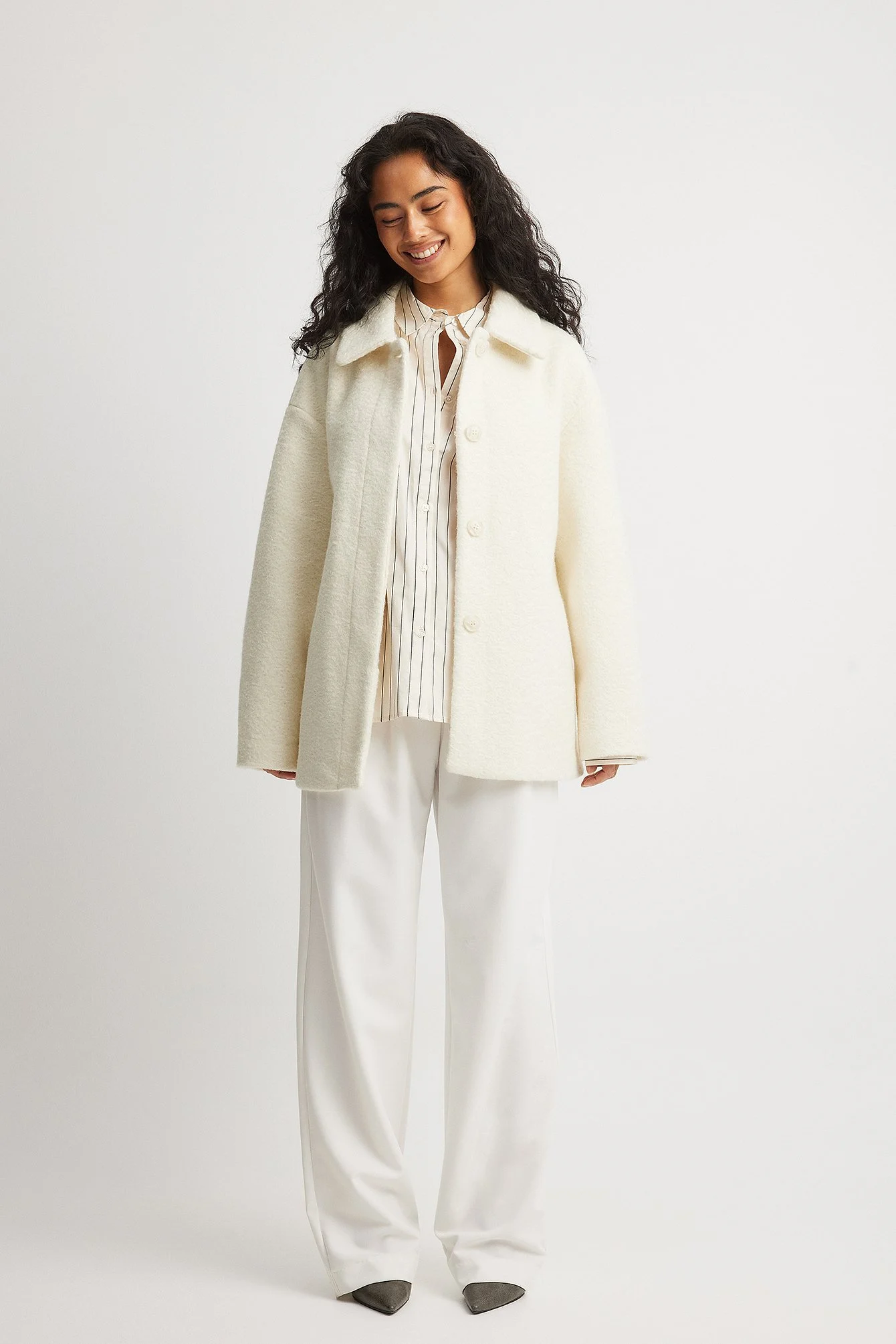 Strukturierte Jacke mit Gürtel