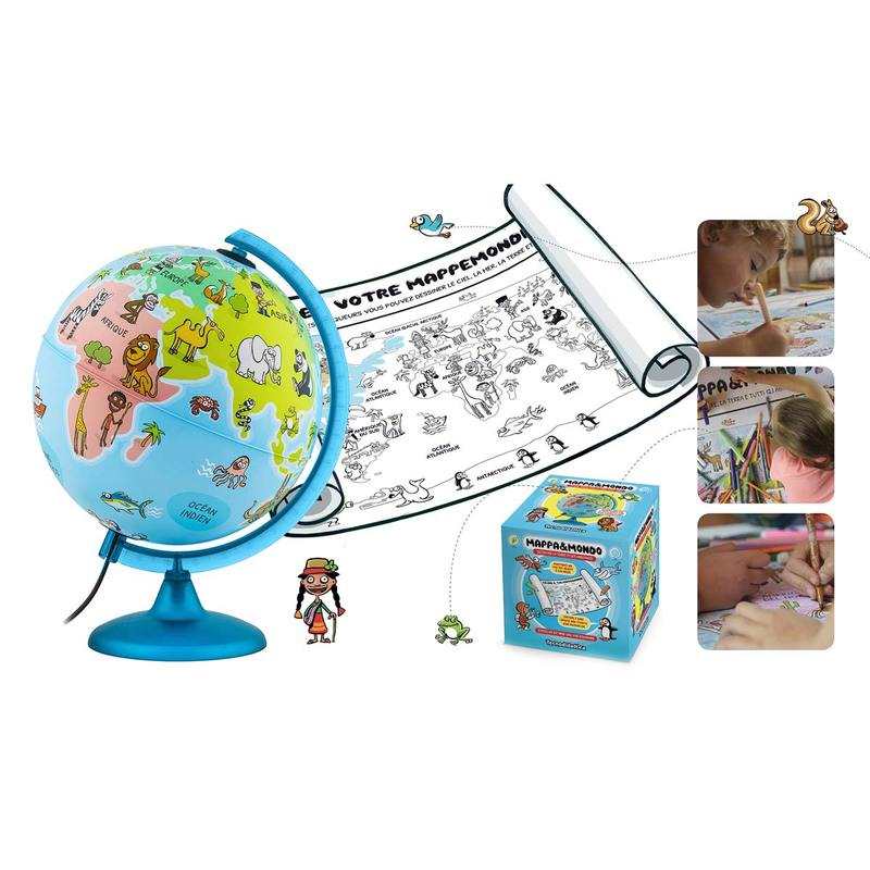 Globe des petits et carte à colorier Mappa Mondo Sicjeg