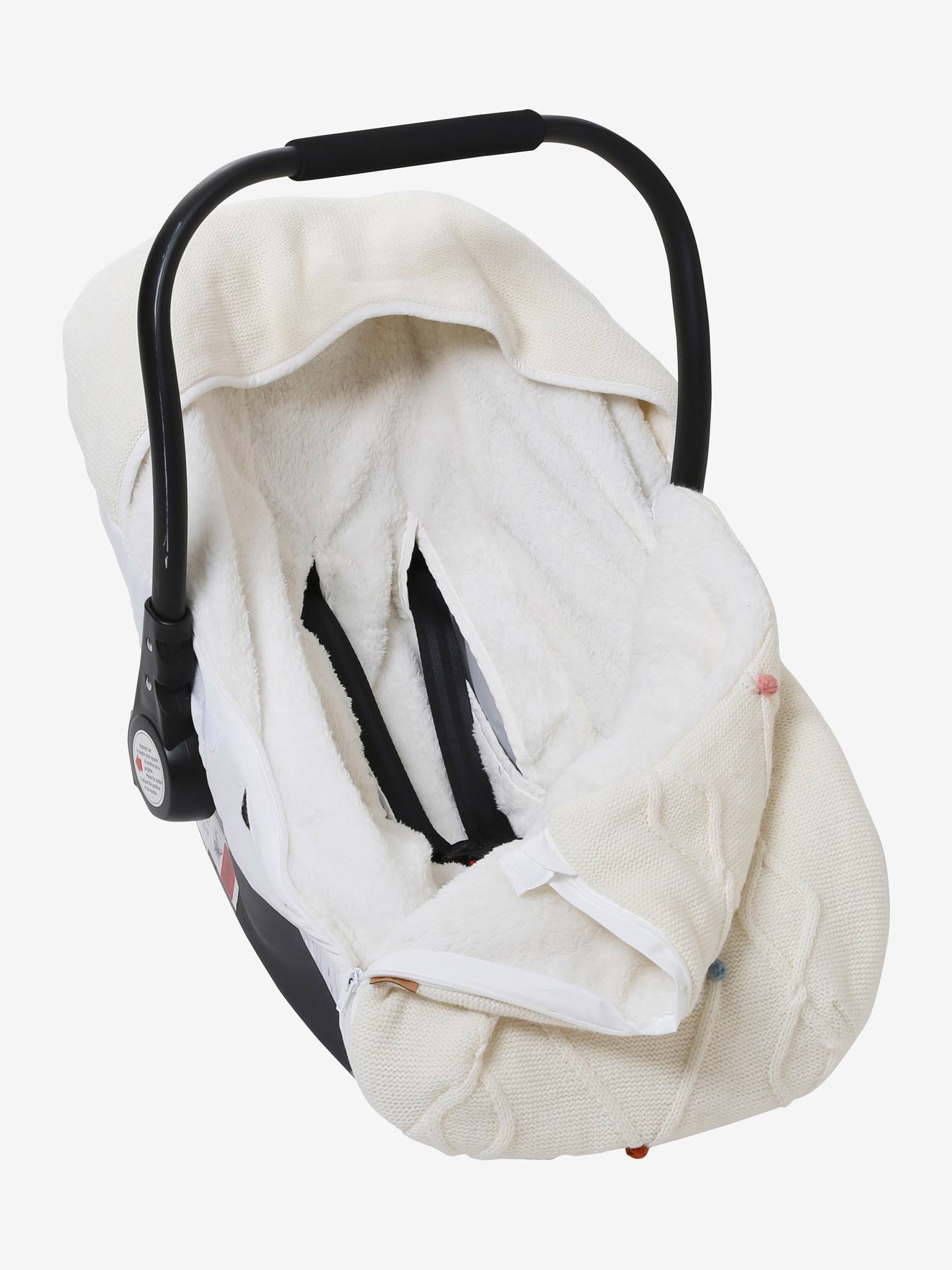 Chancelière tricot doublée polaire pour siège-auto coque