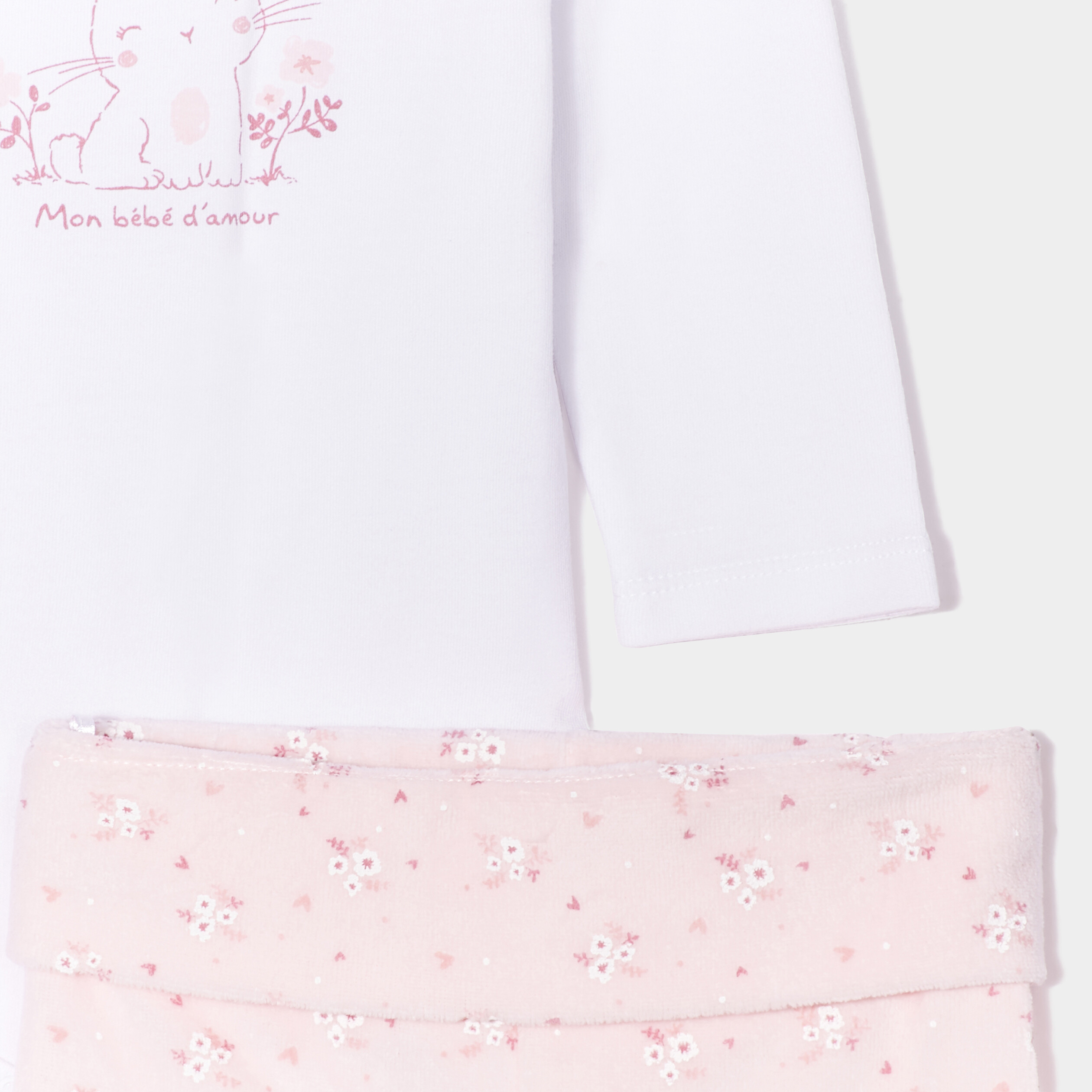 Ensemble body pantalon bonnet rose clair bébé fille | La Halle