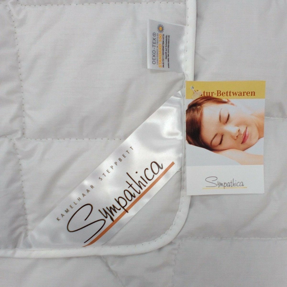 Naturhaarbettdecke, 100% Kamelhaar Bettdecke Kamelhaardecke Duo Steppbett 135x200, Sympathica, Füllung: 100% Kamelhaar, Bezug: 100% Baumwolle, veredelt mit Aloe Vera, Angenehm weich und anschmiegsam